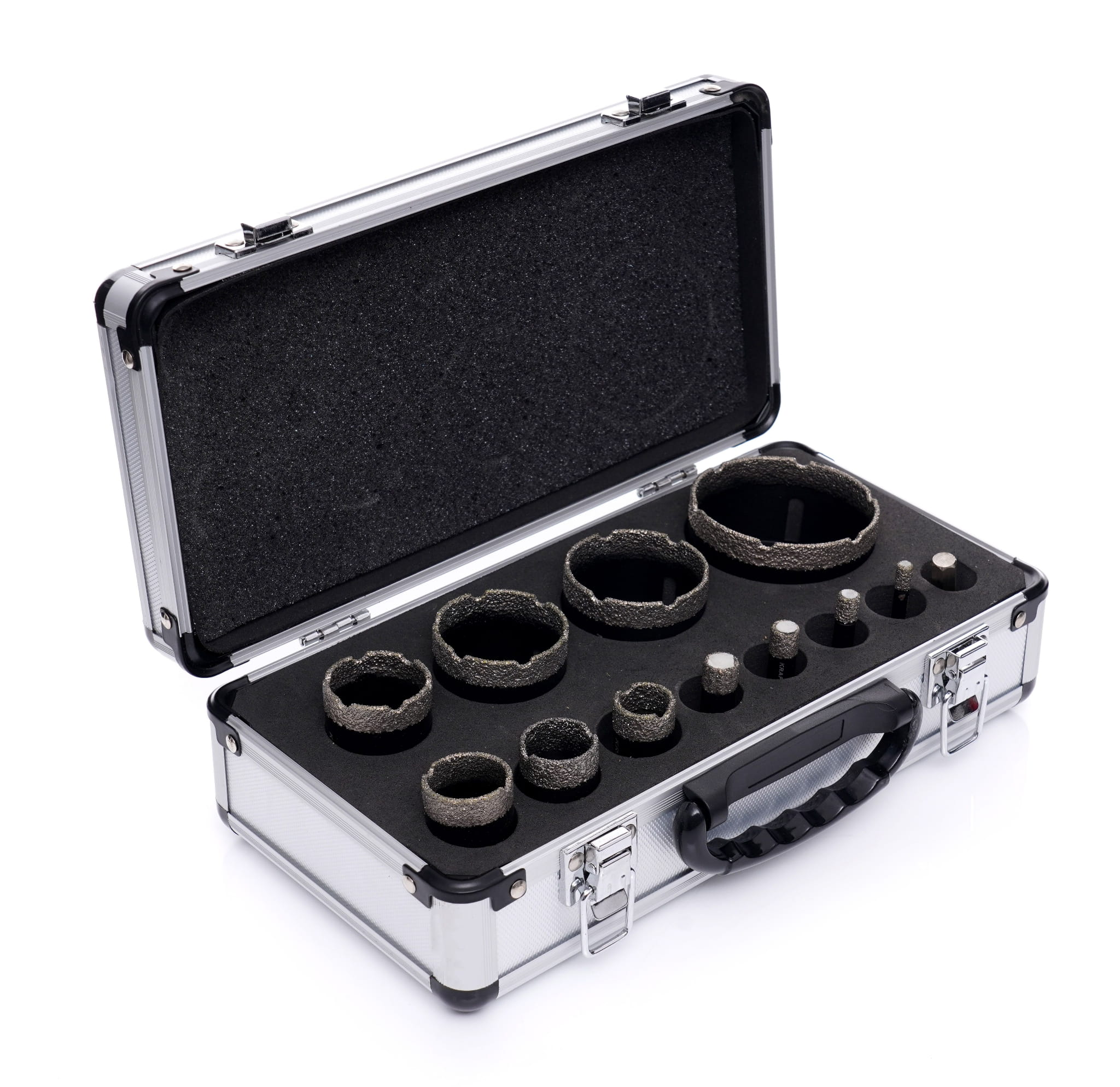 Kraft&Dele KD11227 diamantové vrtáky — detail průměrů a diamantového povlaku