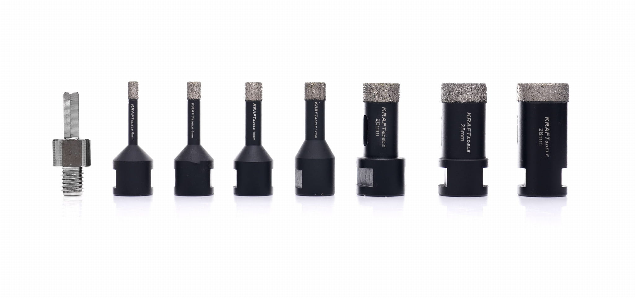 Kraft&Dele KD11227 — detail korunkových vrtáků různých průměrů