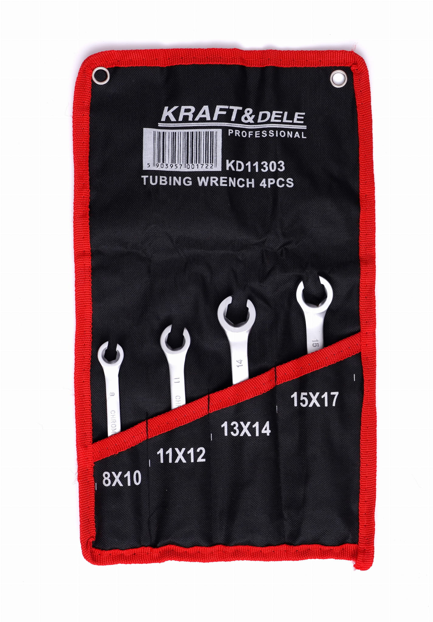 Polootevřené klíče na brzdové potrubí KD11303 – celkový pohled na sadu