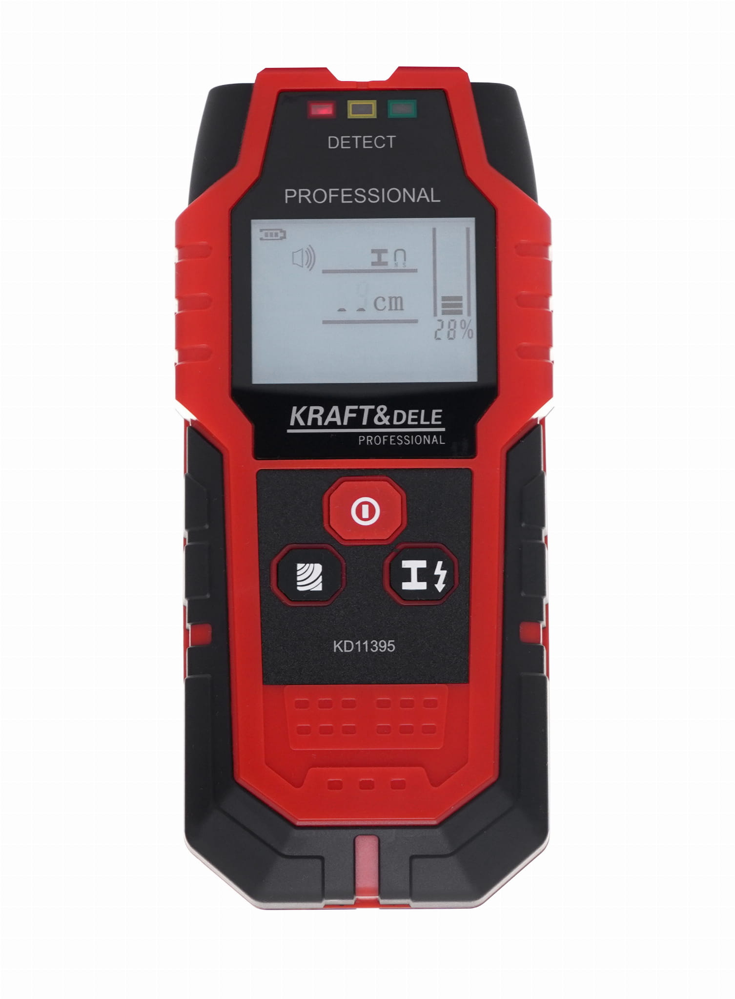 Detektor kabelů KD11395 – ovládací prvky a displej