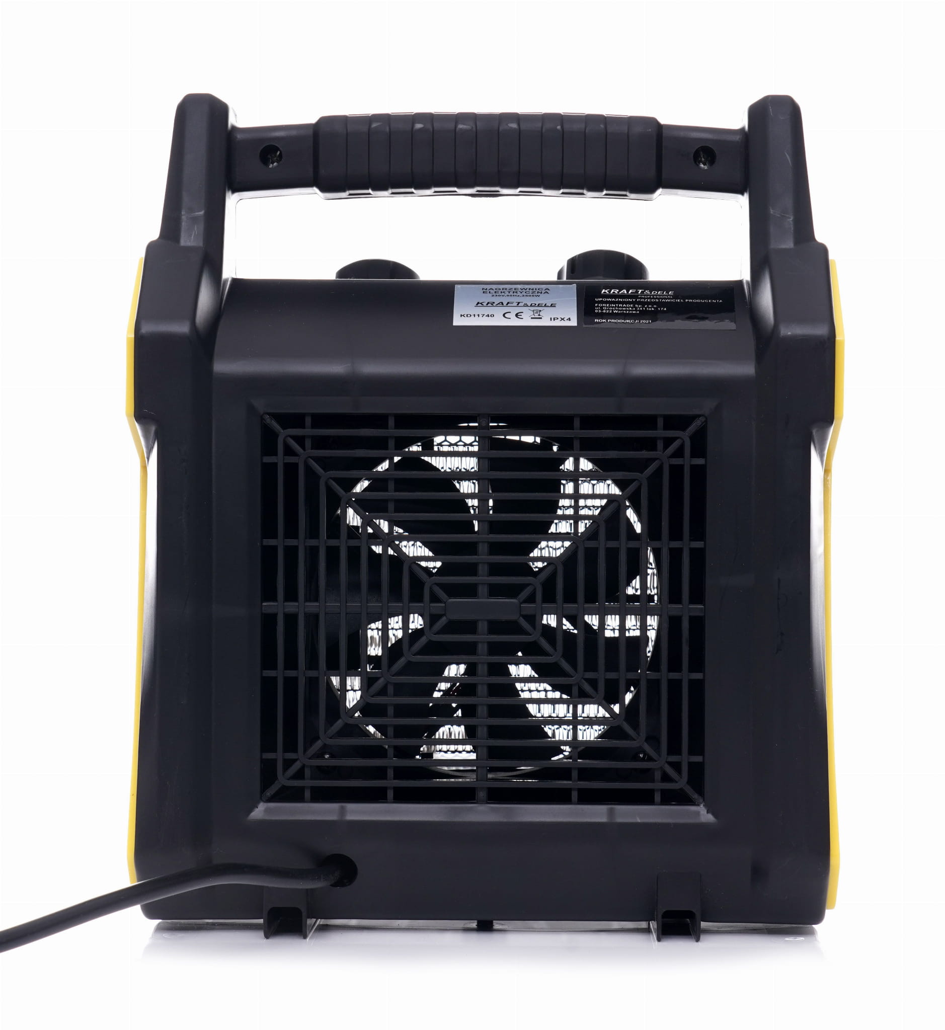Elektrický ohřívač 2,5 kW KD11740 – boční pohled