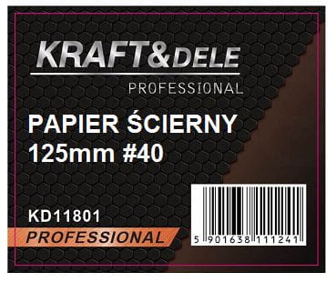 Brusný papír 50 ks kotouč 125 mm P40 suchý zip KD11801 – detail povrchu a suchého zipu