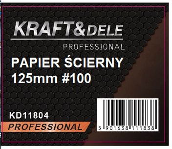 Brusný papír kotouč 125 mm P100 se suchým zipem KD11804 – detail kotouče