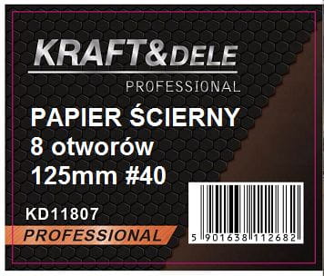 Brusný papír kotouč 125 mm P40 se suchým zipem KD11807 – detail kotouče a suchého zipu