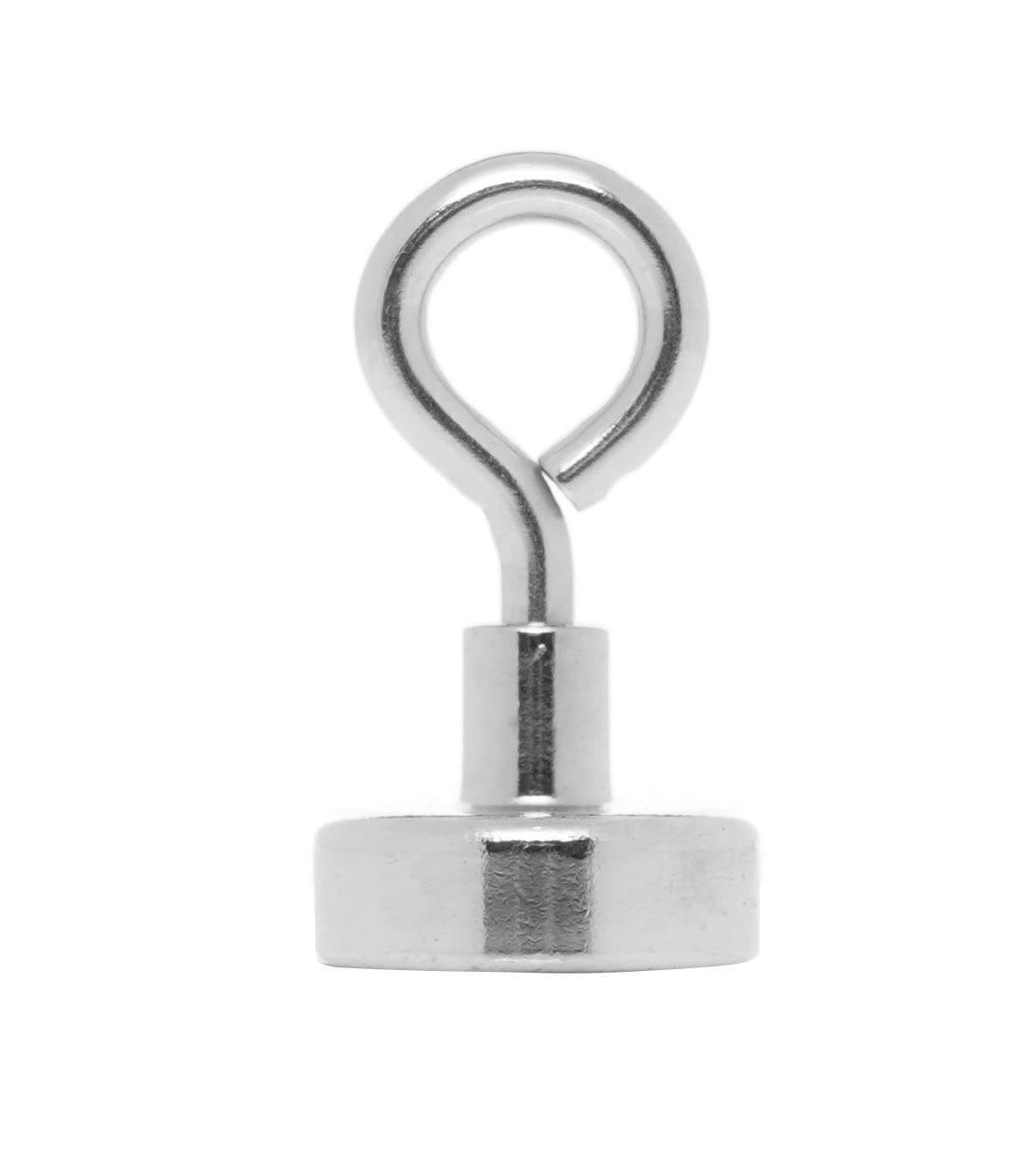 Neodymový magnet s očkem KD11830 – detail niklovaného pouzdra