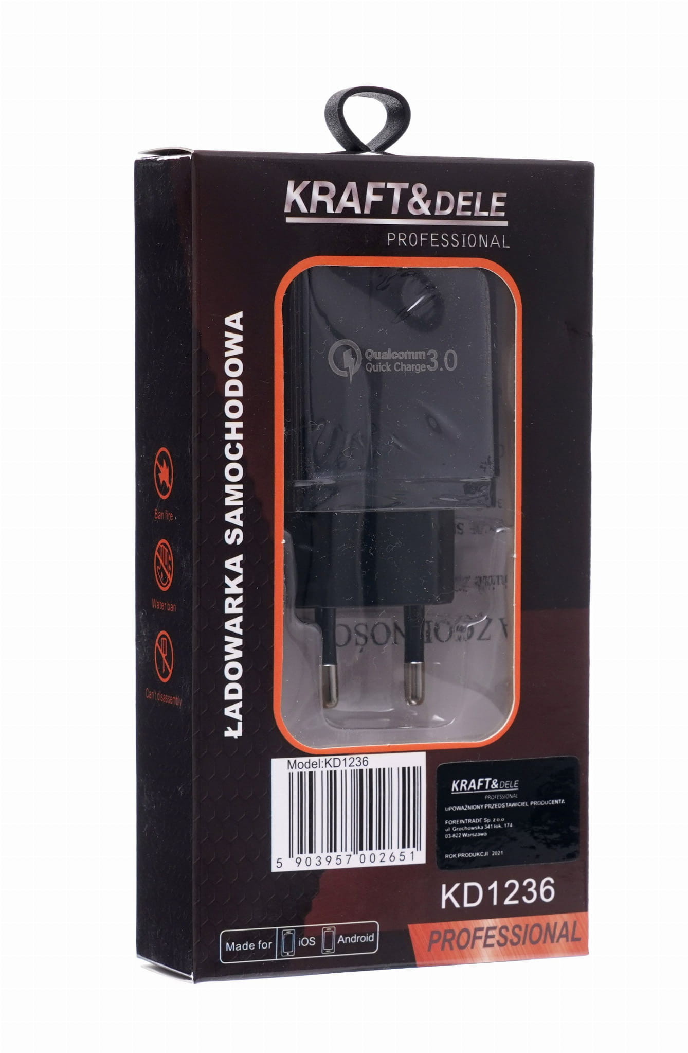Síťová nabíječka Quick Charge 3.0 KD1236 – USB port detail