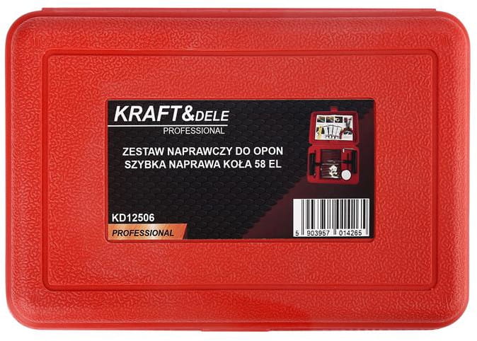 Sada na opravu pneumatik 58 dílů KD12506 – detail nástrojů