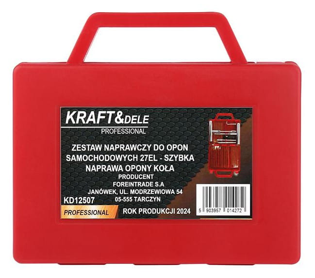 Sada na opravu bezdušových pneumatik KD12507 – obsah pouzdra