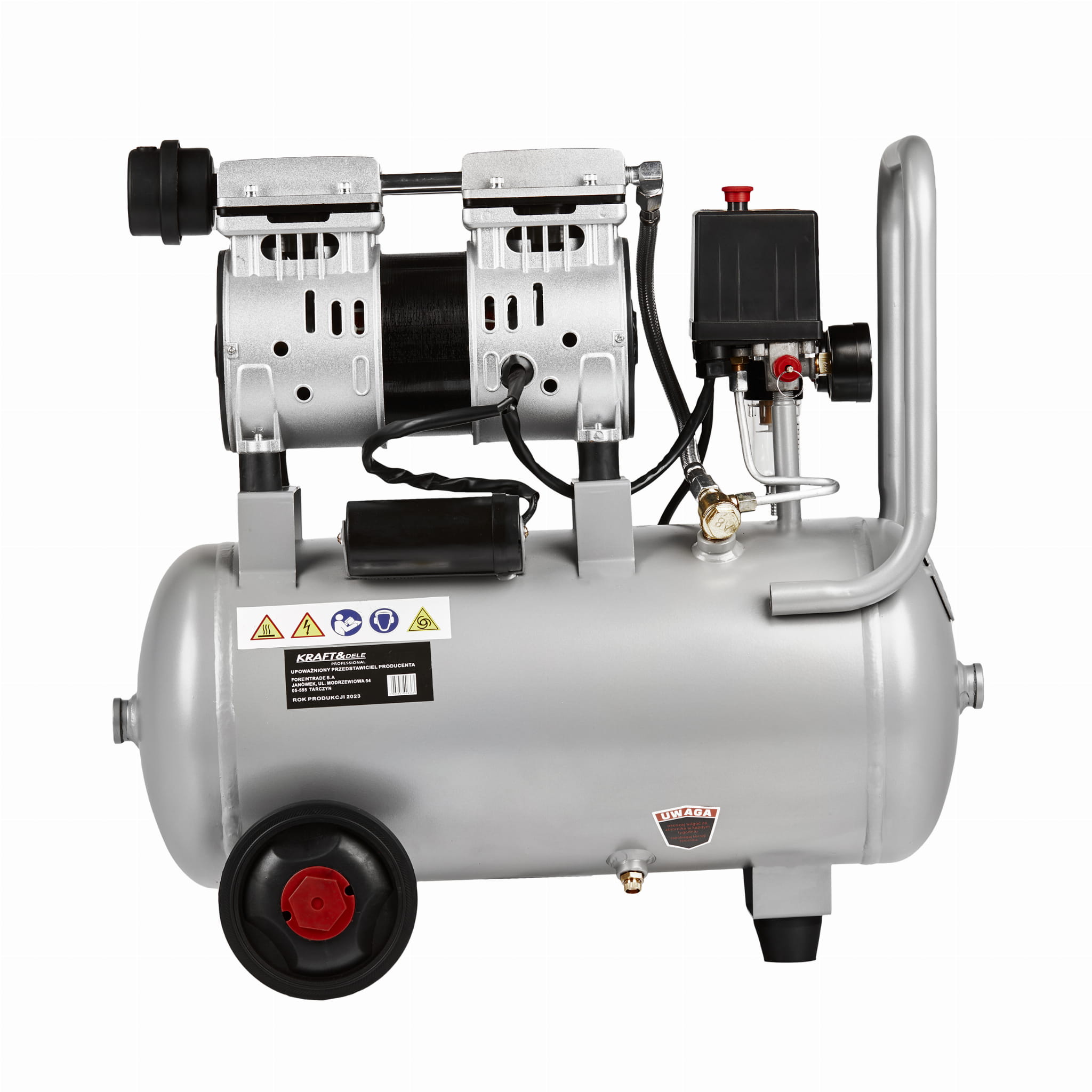 Bezolejový kompresor 24l KD1395 – ovládací panel