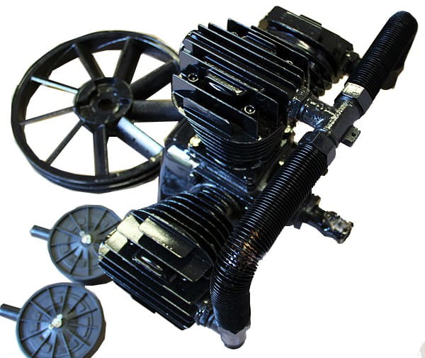 Kraft-Dele KD1406 – detail kompresní hlavy a pístů