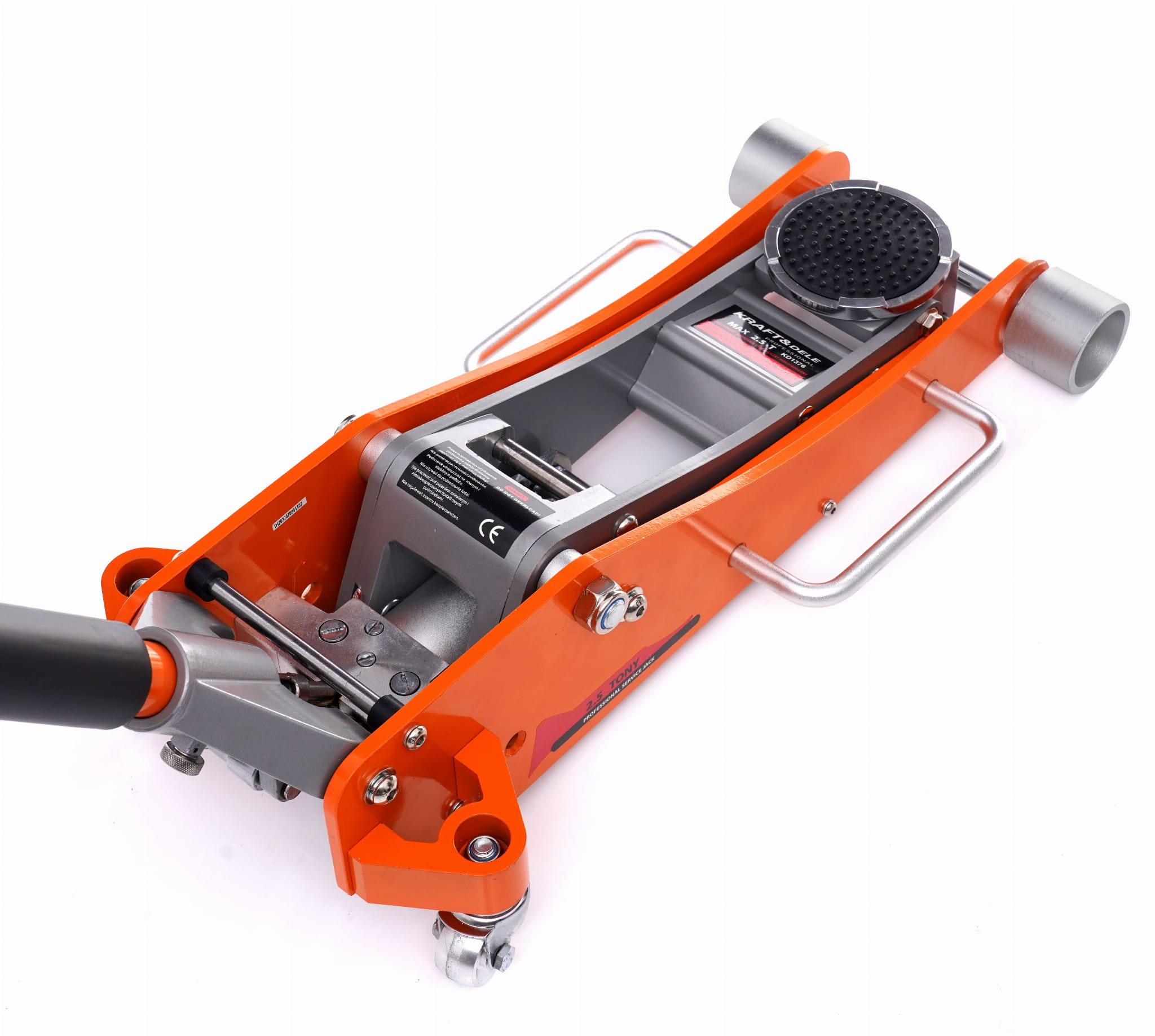 Nízkoprofilový hydraulický zvedák KD1376 – zdvižená poloha