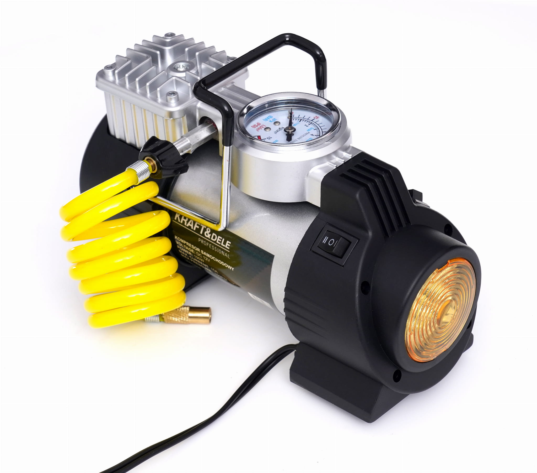 Přenosný kompresor do auta 12 V 190 W KD1468 – celkový pohled