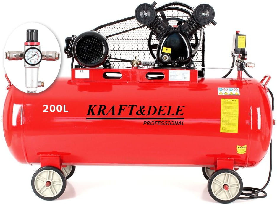 Olejový kompresor Kraft&Dele KD1473 200 l celkový pohled