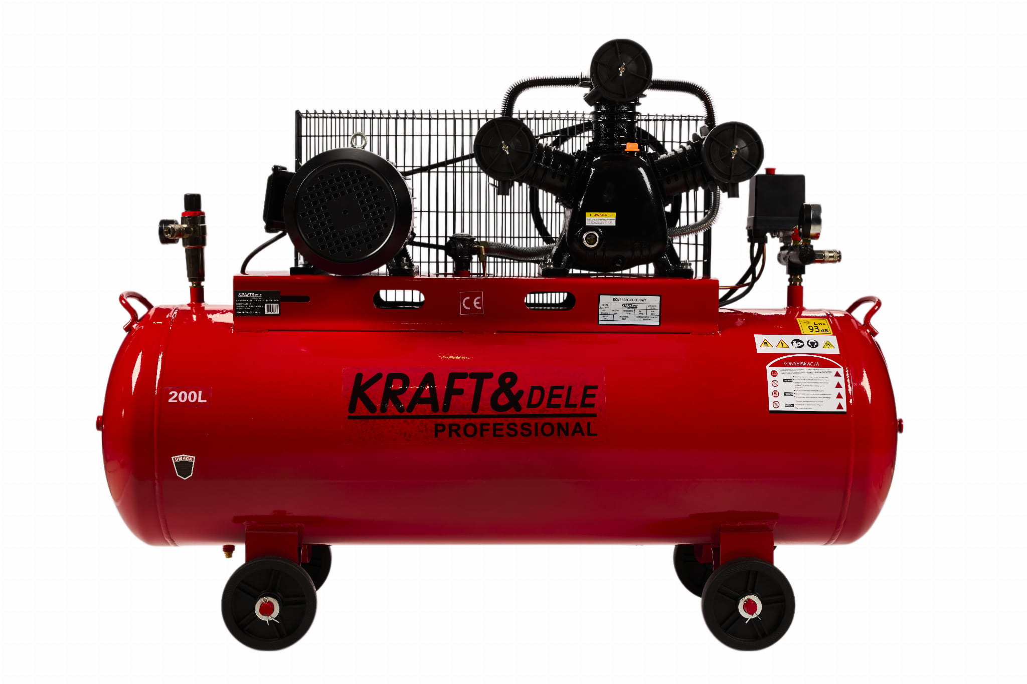 Olejový kompresor Kraft&Dele KD1474 200 l celkový pohled