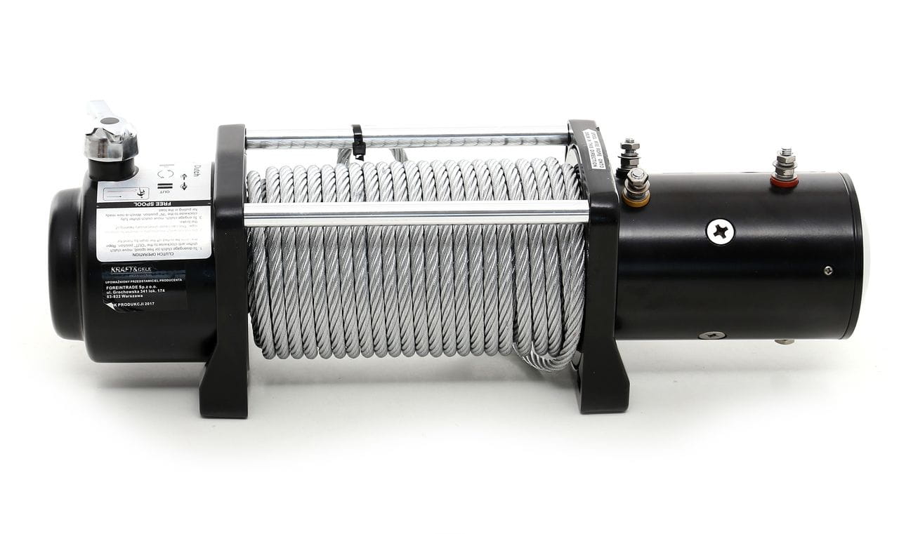 Elektrický naviják KD1564 9500LBS 12V – detail konstrukce a lana