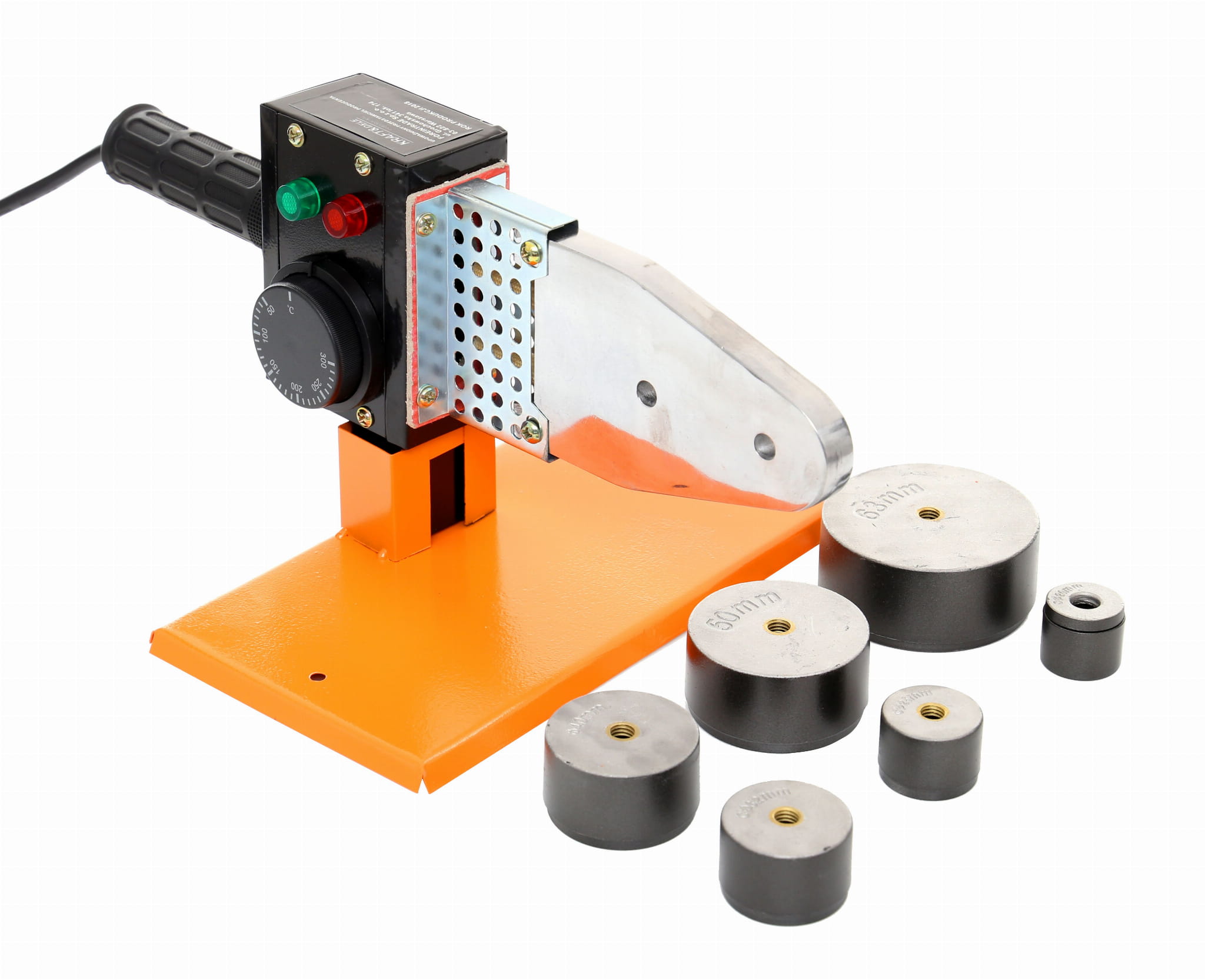 Svářecí stroj na PVC trubky KD1591 – detail hubic