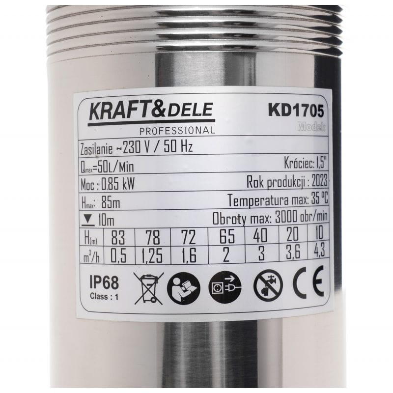 Hlubinové šroubové čerpadlo KD1705 – boční pohled