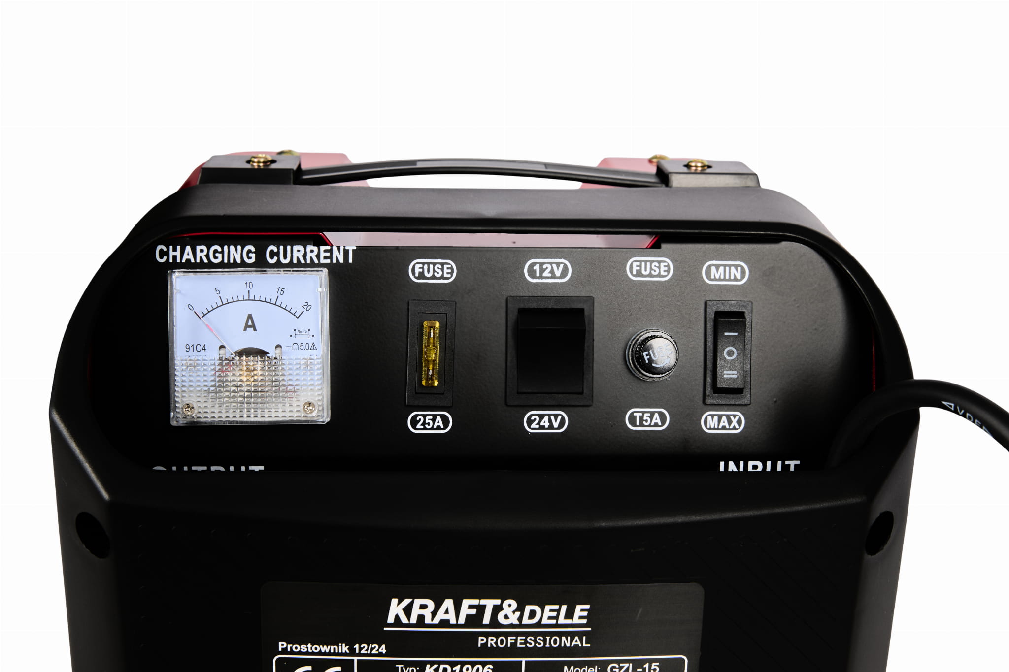 Kraft&Dele KD1907 automatický nabíječ baterií – připojovací svorky