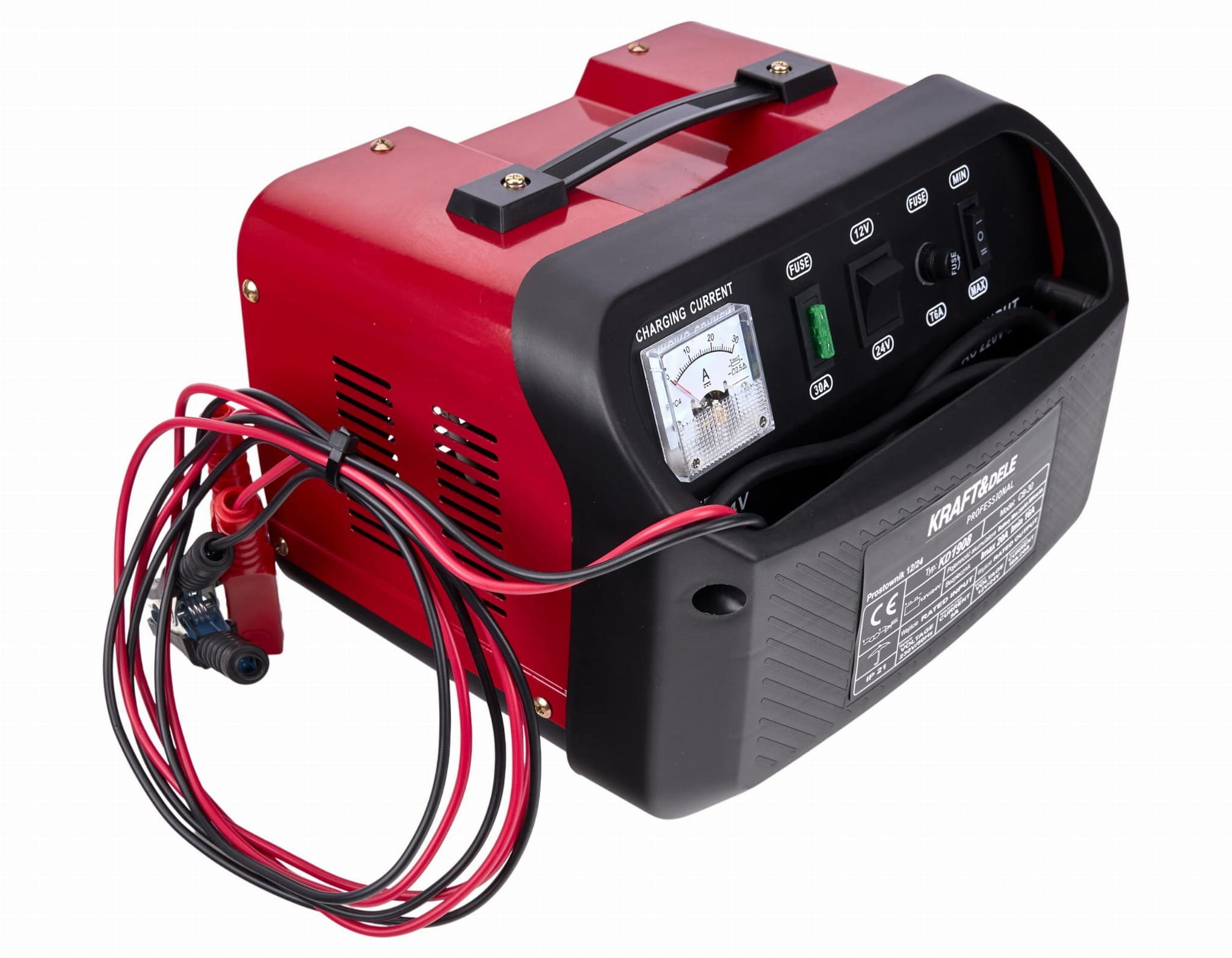 Automatický nabíječ 12/24 V 30 A KD1908 – ovládací panel