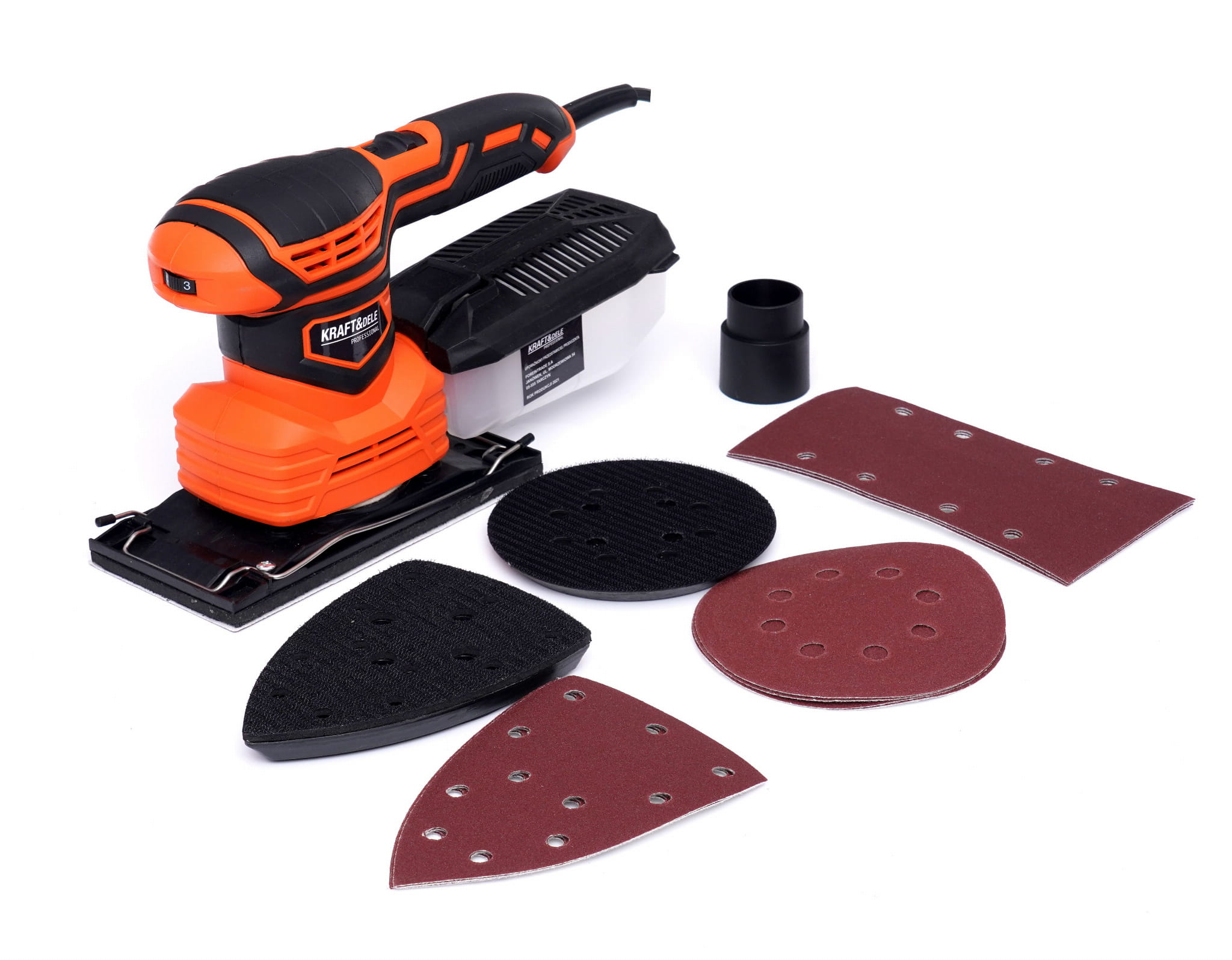 Kraft&Dele KD3063 excentrická oscilační bruska – celkový pohled