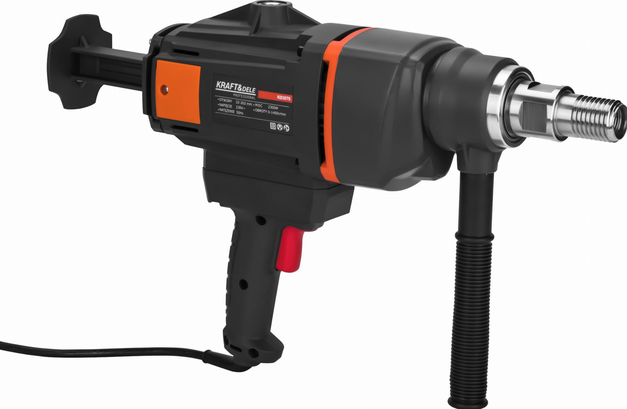 Vrtací stroj na beton 2300 W KD3076 – ergonomické uchopení