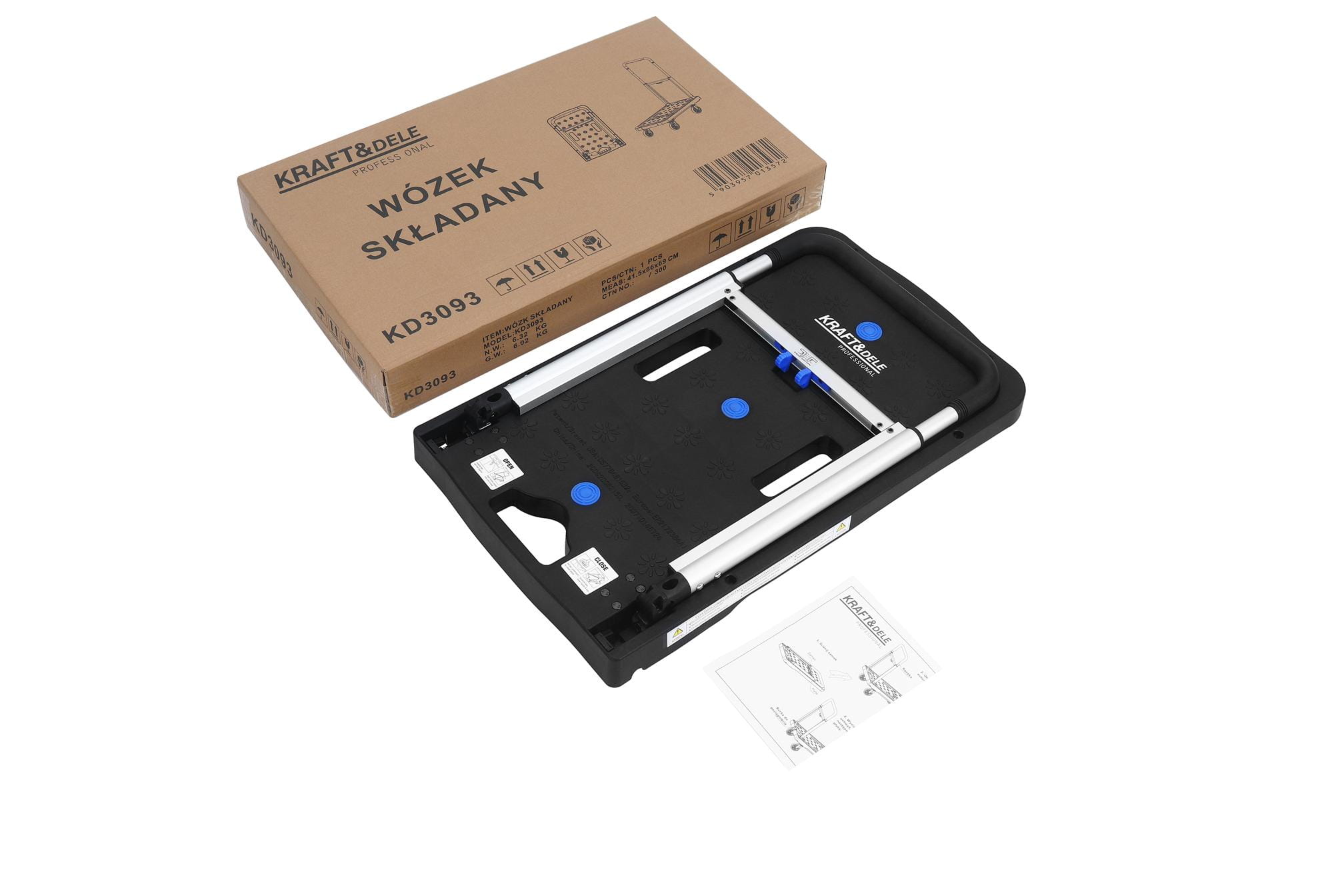Skládací přepravní vozík KD3093 – ergonomické madlo