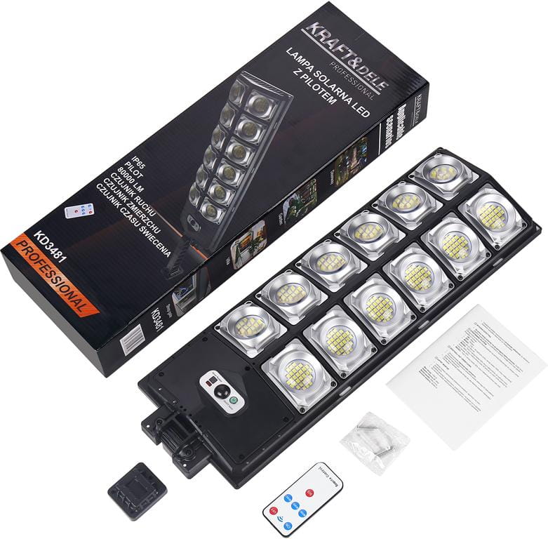 Solární LED lampa KD3481 – celkový pohled