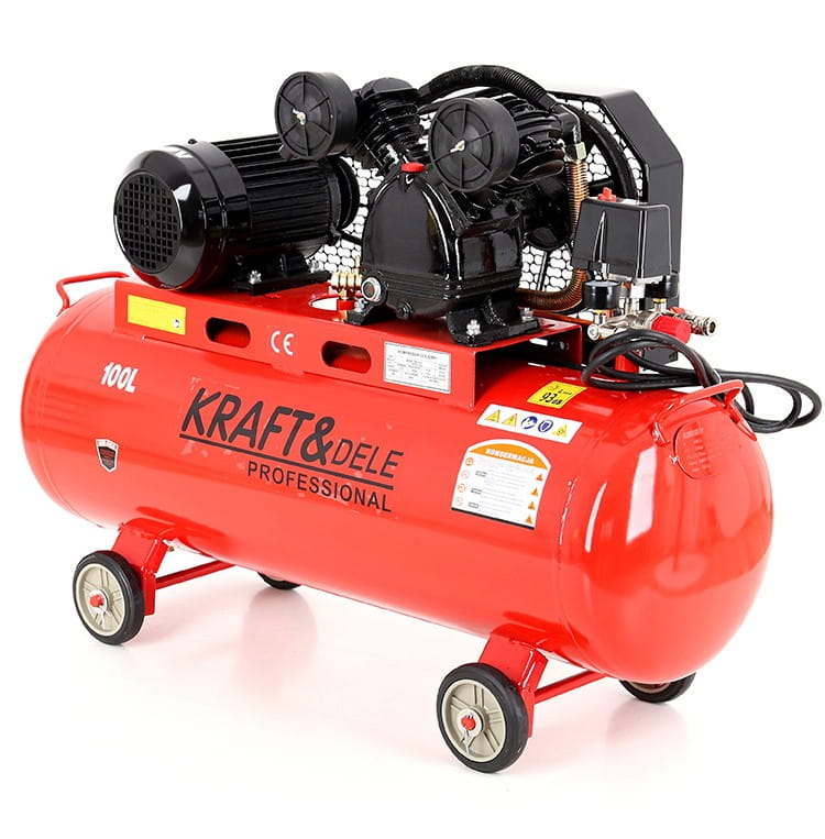 Olejový kompresor 100 l 400 V KD404 – ovládací panel s manometrem
