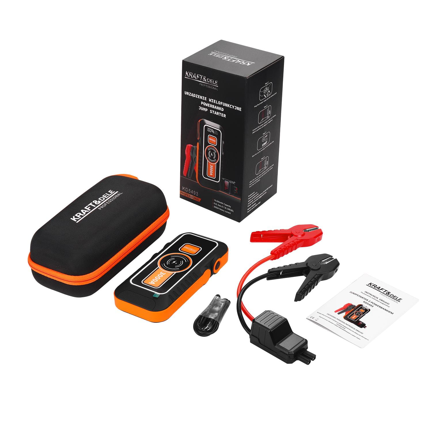 Multifunkční powerbank s pouzdrem 16 000 mAh KD5493 – celkový pohled