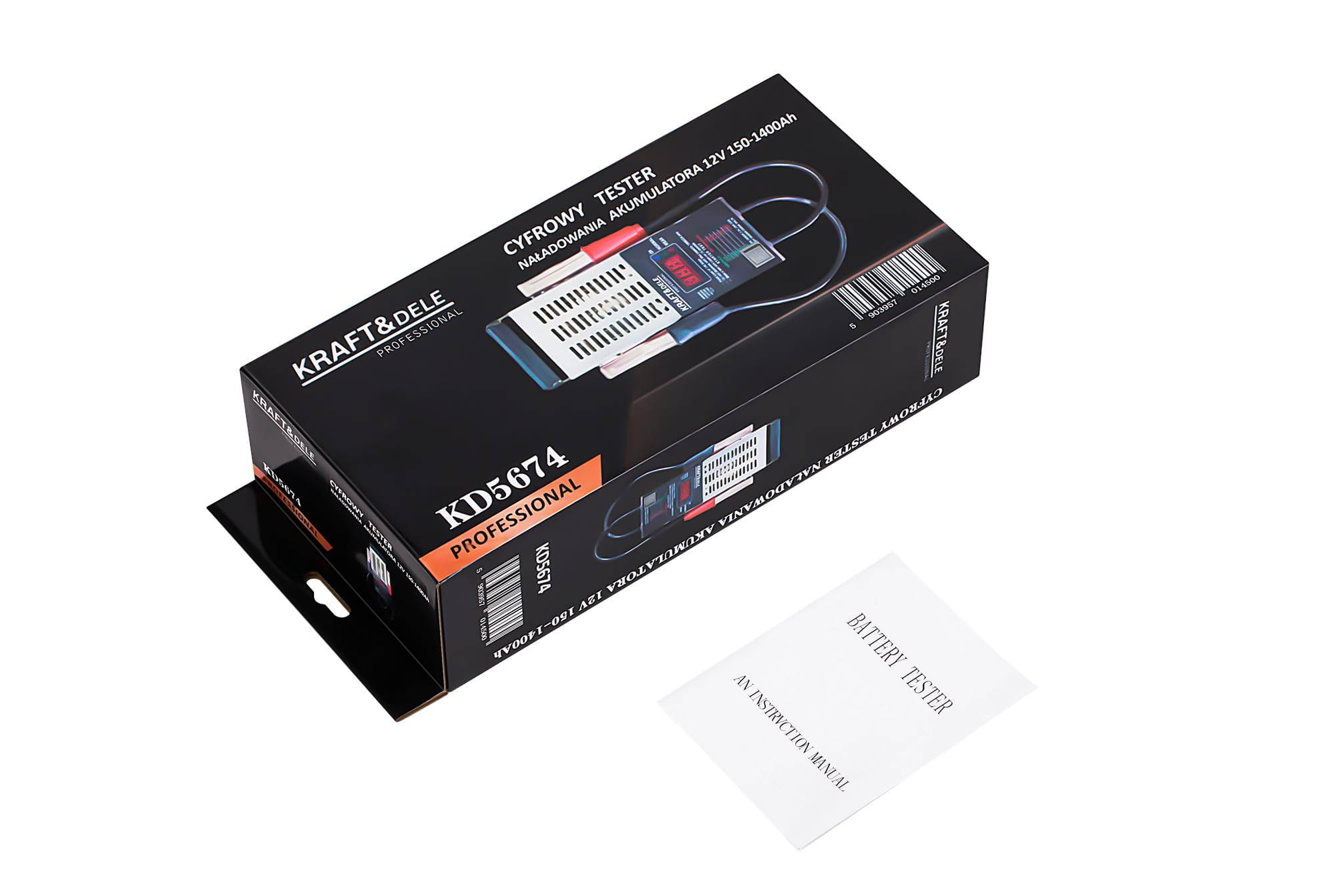 Digitální tester KD5674 – krokosvorky pro připojení na baterii