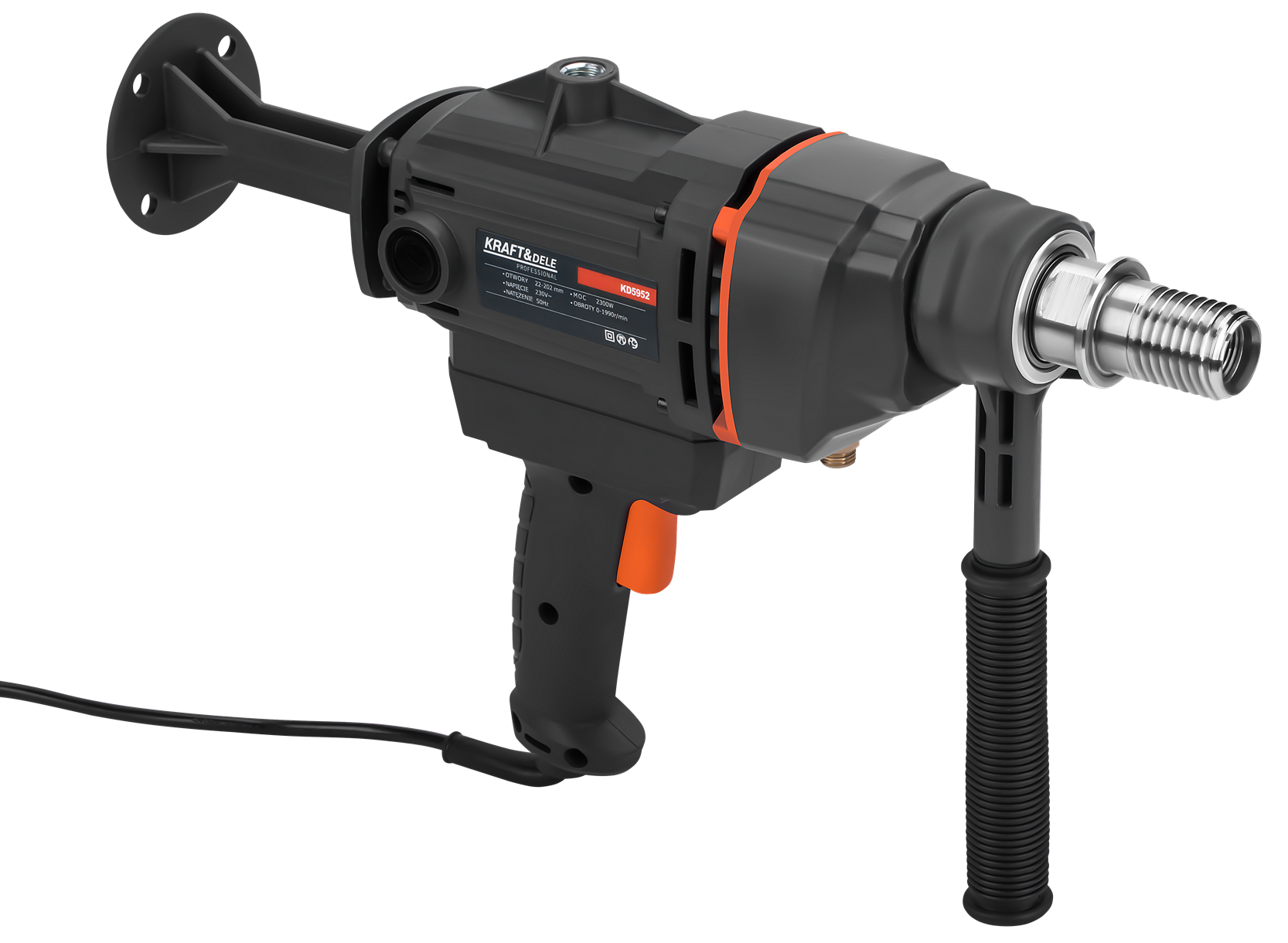 Vrtací stroj na beton 2300 W KD5952 – rukojeť a ovládání