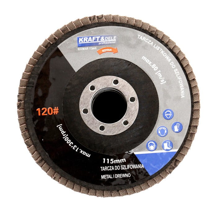 Listový kotouč 115 mm P120 KD964 – pohled zepředu