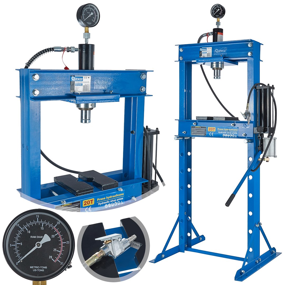 Hydraulicko-pneumatický lis 20T Geko 20 t — Celkový pohled