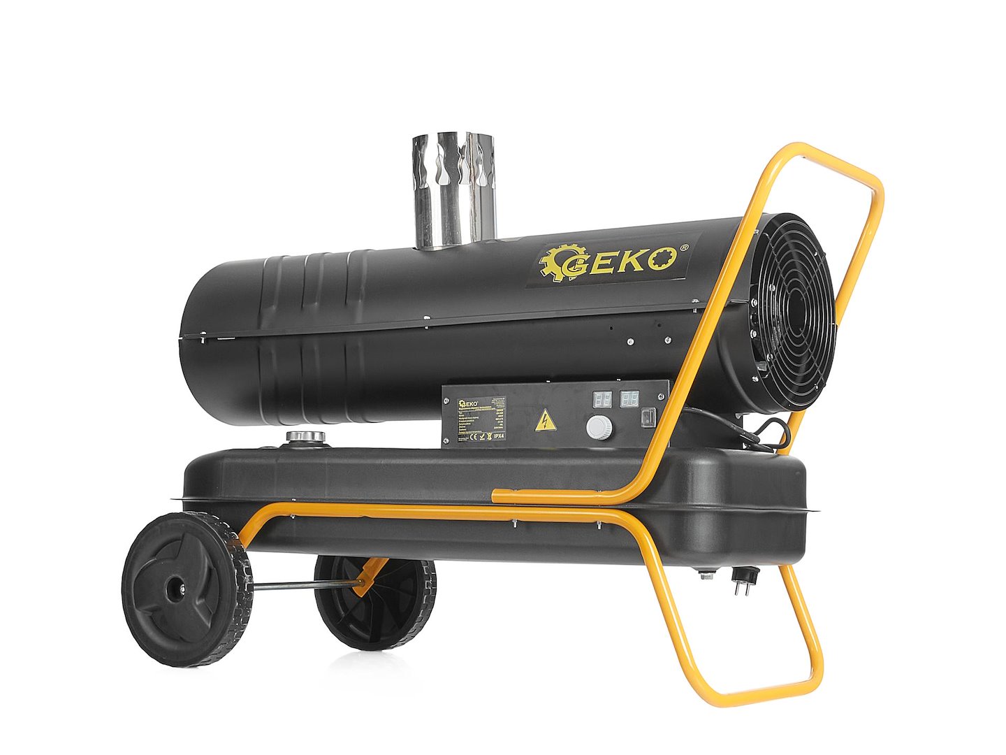 Olejový ohřívač s odvodem spalin Geko 40 kW — V provozu