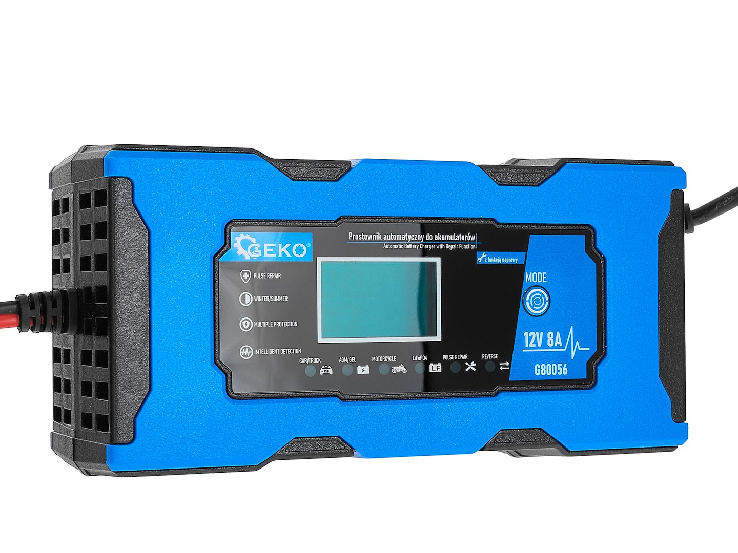 Automatický nabíječ baterií Geko 12V 8A — Detail