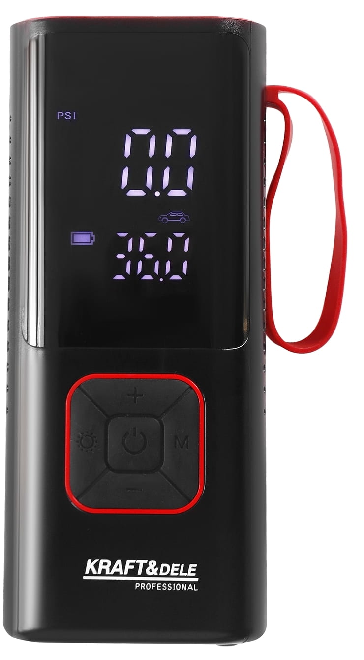 Bezdrátový kompresor Kraft&Dele KD5497 — detail hadice a adaptérů