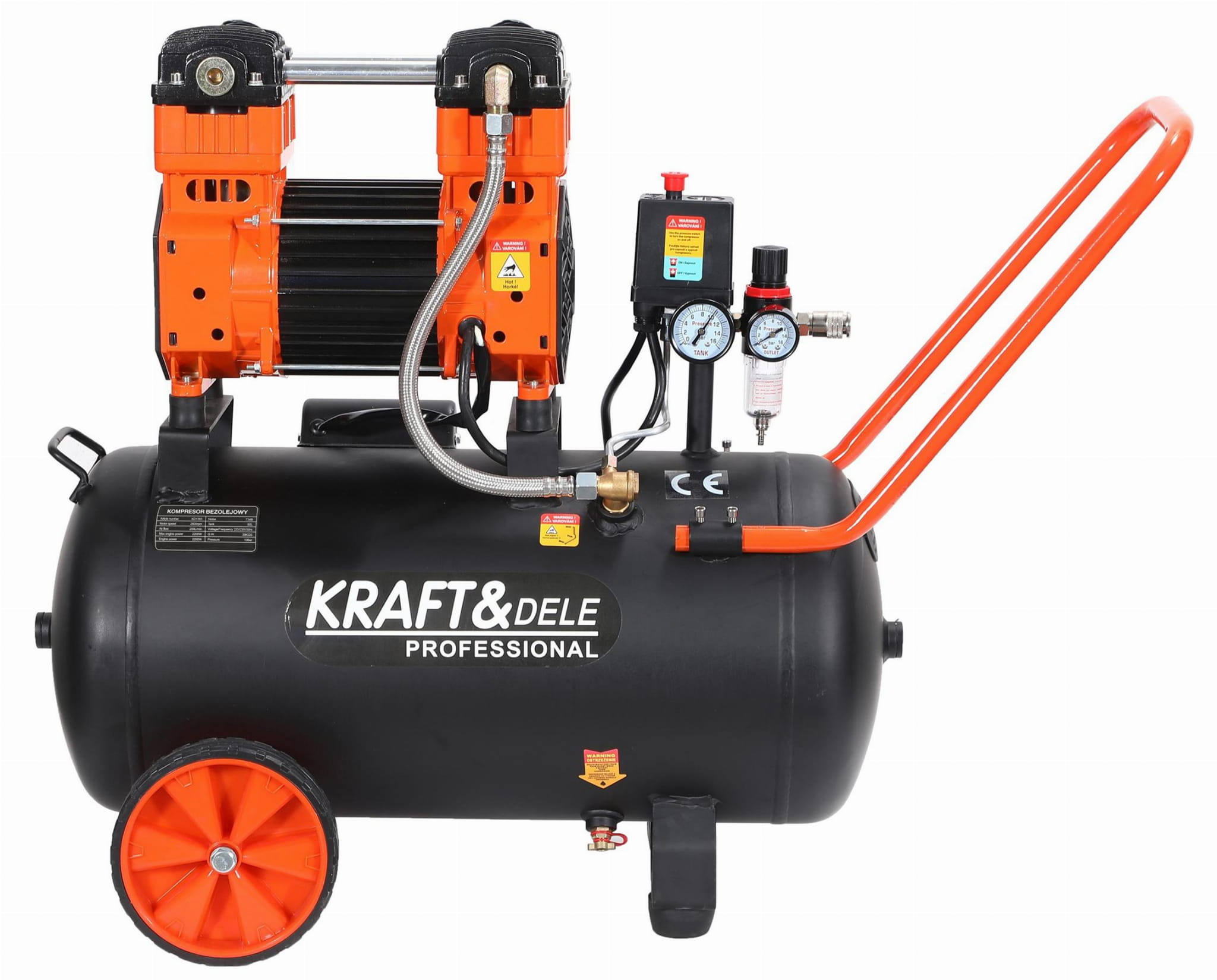 Bezolejový kompresor Kraft&Dele KD1393 – vzdušník 50 litrů