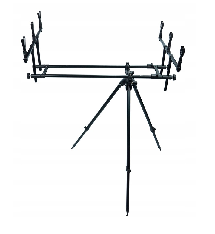 Stojan kaprový Tri-Pod Carp W26016, 3 nastavitelné nohy, výška 50–95 cm, délka 70–110 cm, rozteč 22 cm — Hokkaido — V provozu – stabilizace kamery