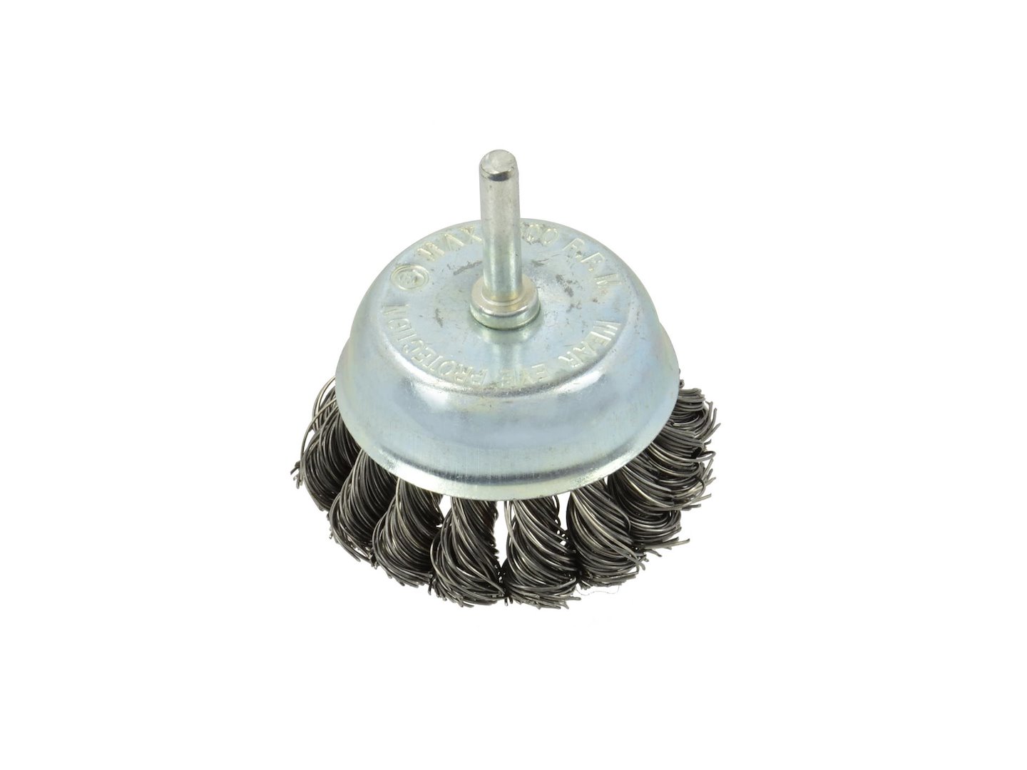 Drátěný čelní kartáč spletený 75 mm/3" s trnem (20/100) – Geko 1