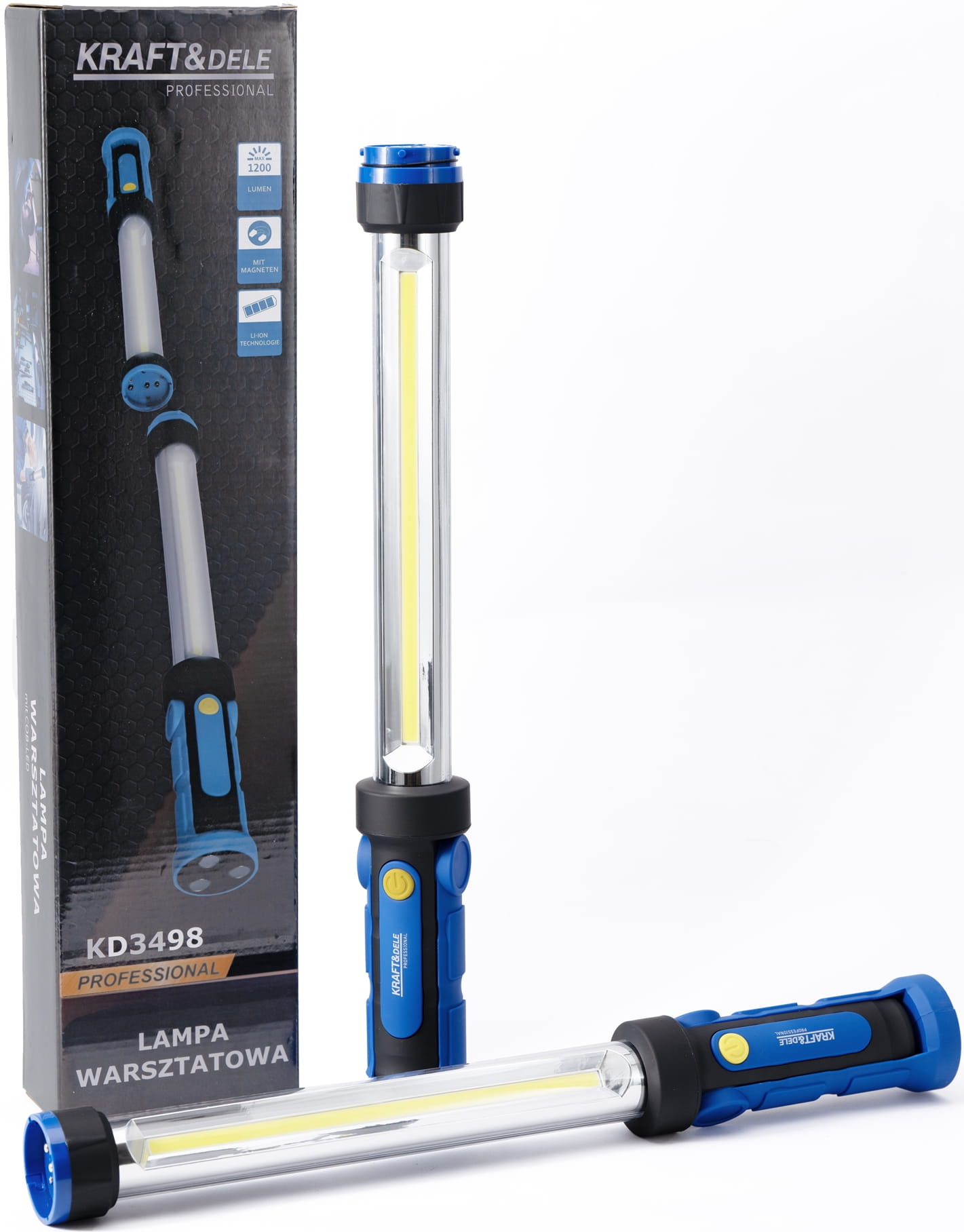 Dvojitá LED dílenská svítilna KD3498 – celkový pohled