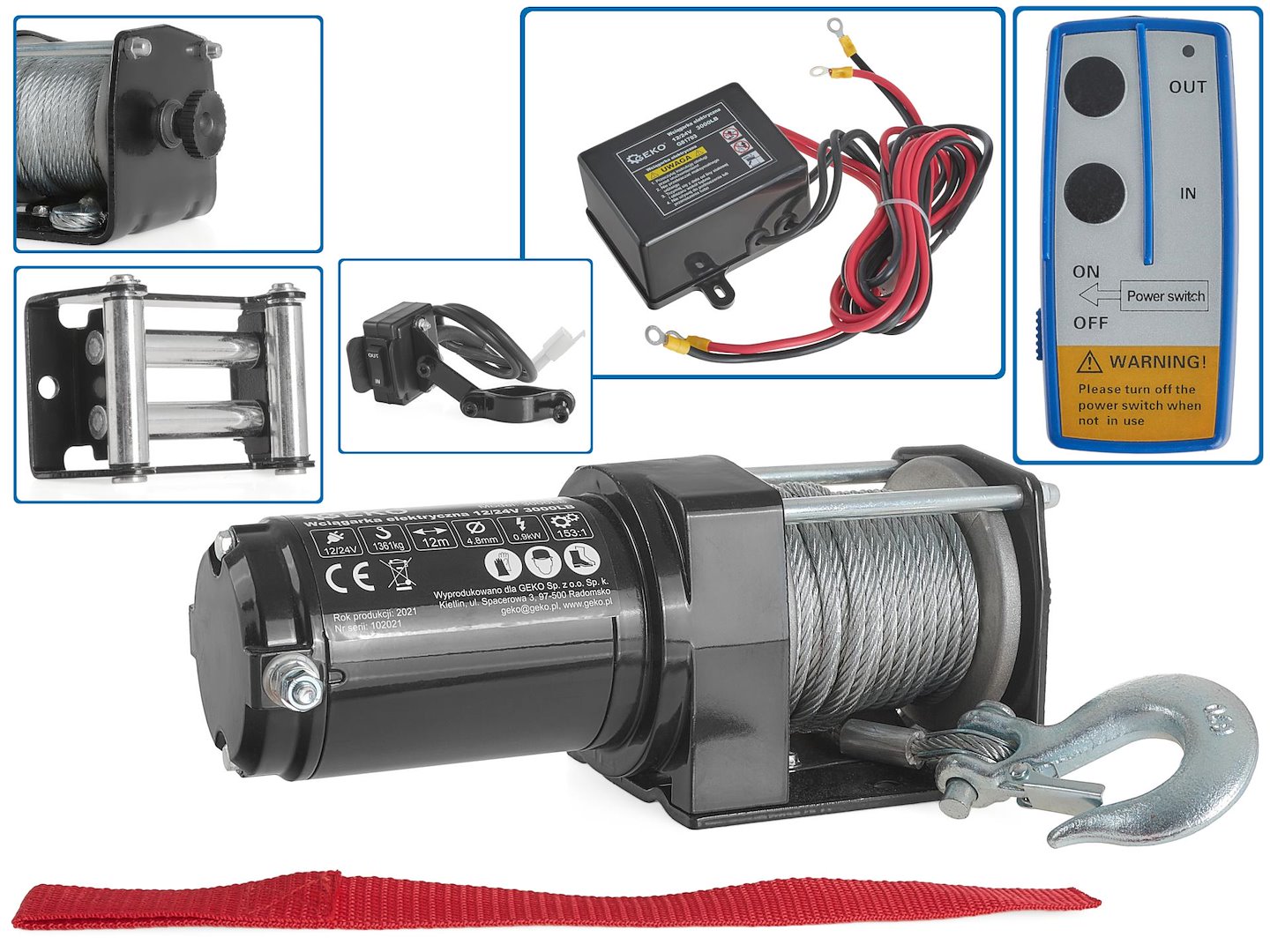 Elektrický naviják 12 V 3000 LB – Geko — Celkový pohled