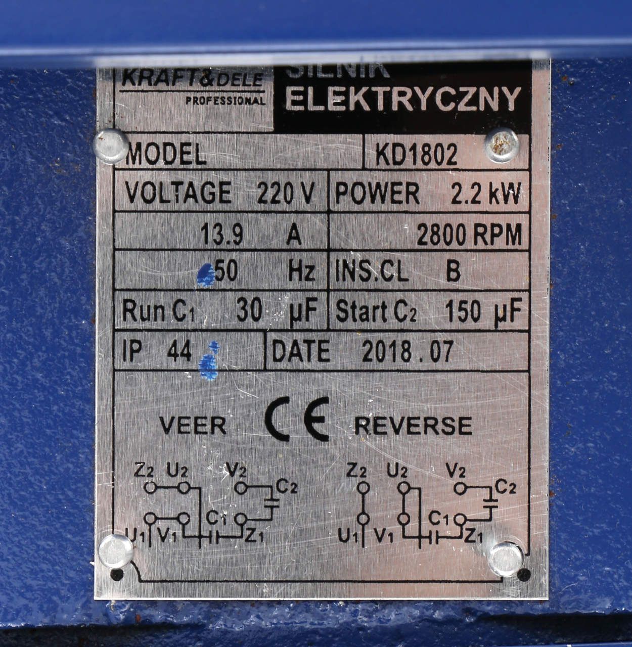 Elektromotor KD1802 – nožičky a uchycení k podkladu