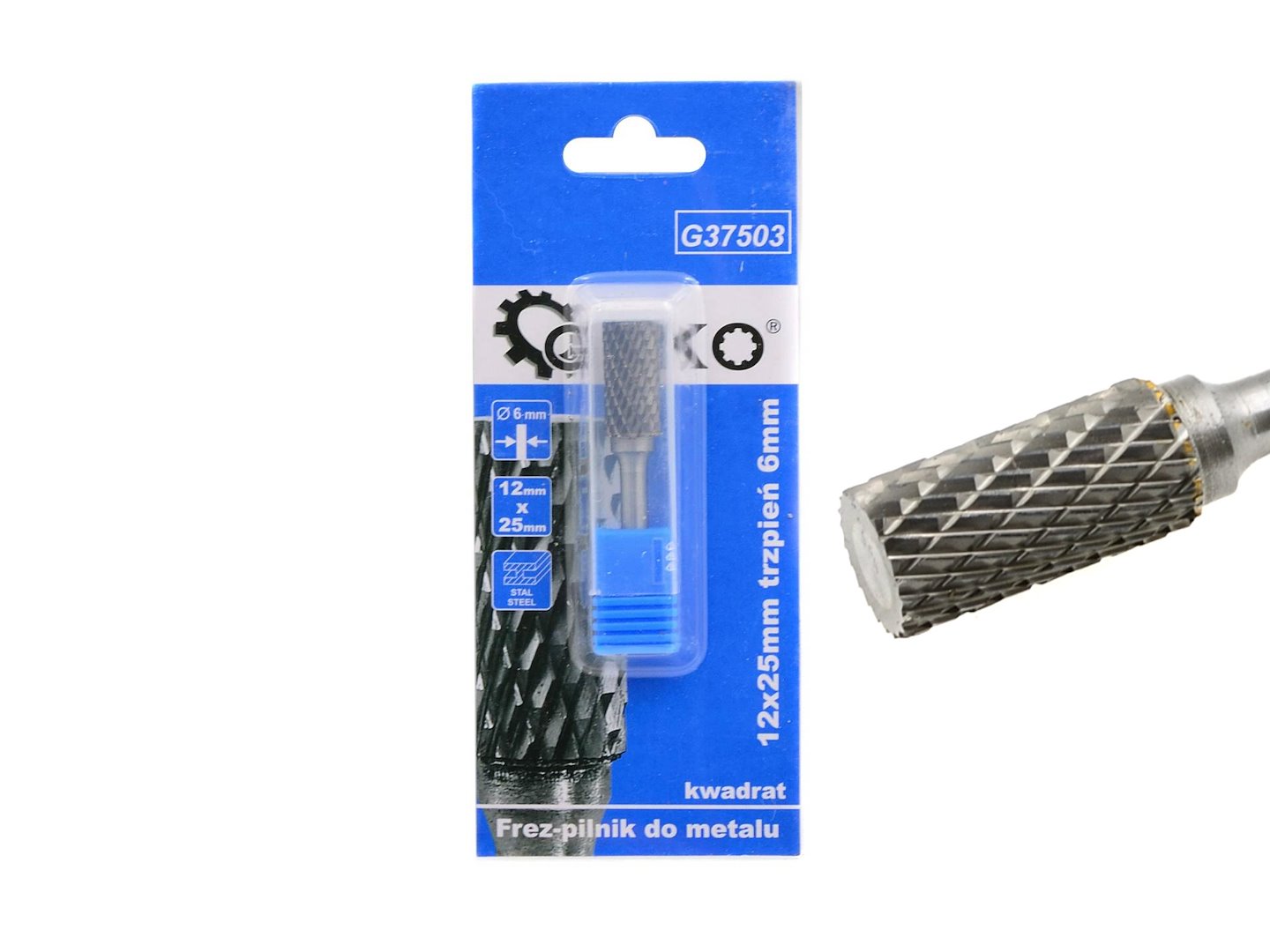 Frézka Geko 12x25 mm trn 6 mm čtvercový — Celkový pohled