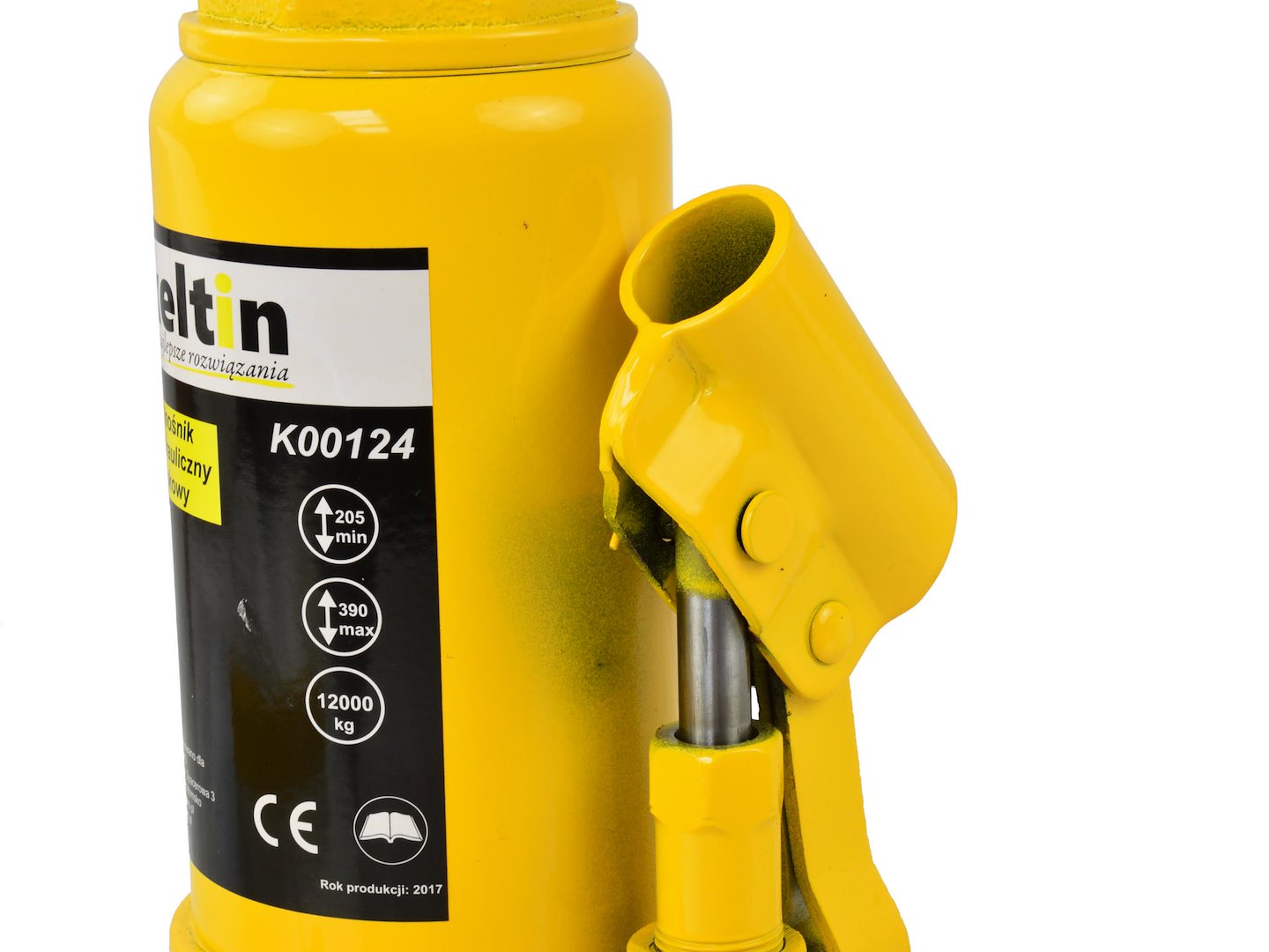 Hydraulický sloupový zvedák Geko 12 t, výška 23,5–44,5 cm, hmotnost 5,2 kg — V provozu