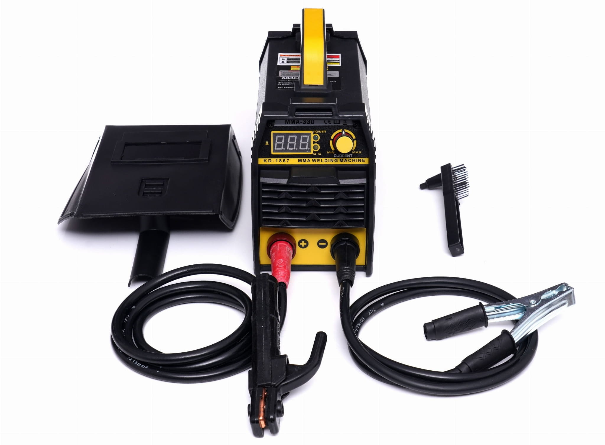 Invertorová svářečka MMA IGBT LCD 330 A KD1867 – detail konektorů