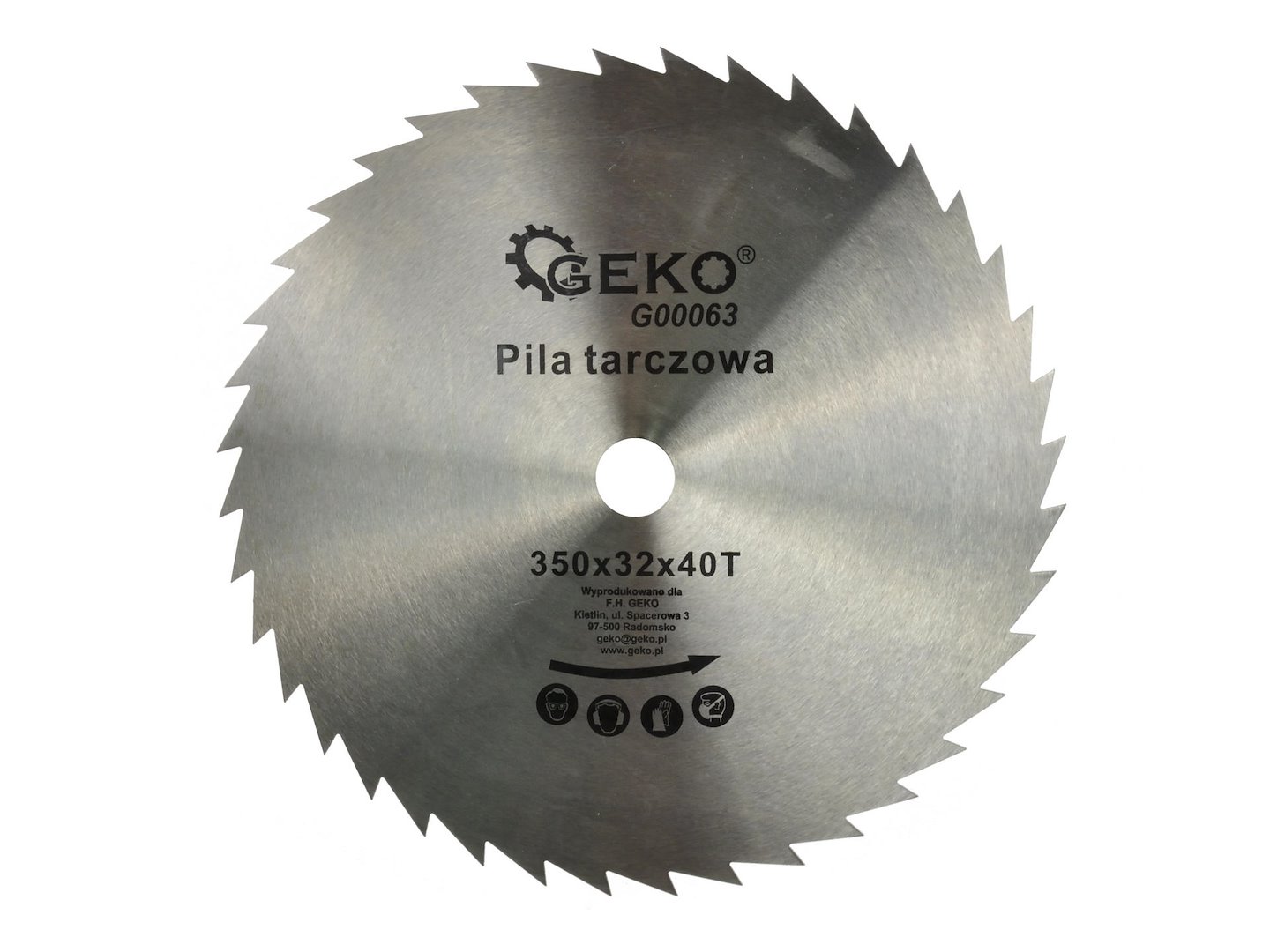 Kotouč na dřevo 350x32x40T b/w Geko KD10264 — Celkový pohled