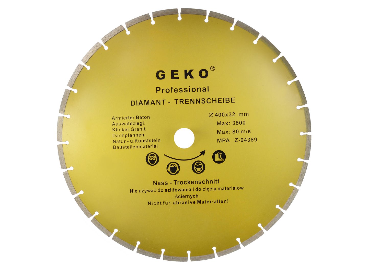 Kotouč prům. 400 x 8 x 32 mm segmentový Geko — Celkový pohled