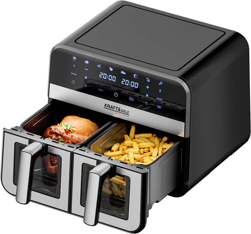 KRAFT&DELE beztuková fritéza 9 l s lcd a dvojí zónou vaření KD4179 2