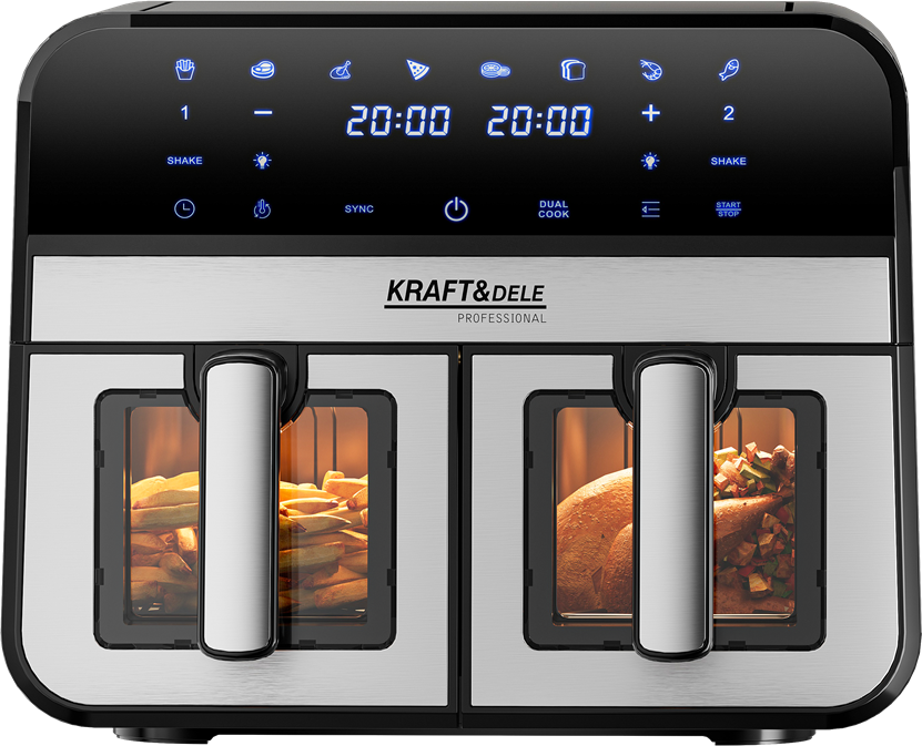 KRAFT&DELE beztuková fritéza 9 l s lcd a dvojí zónou vaření KD4179 3