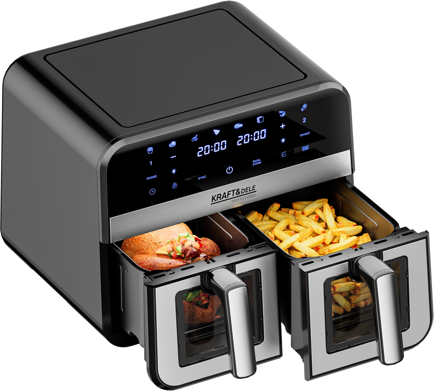 KRAFT&DELE beztuková fritéza 9 l s lcd a dvojí zónou vaření KD4179 4